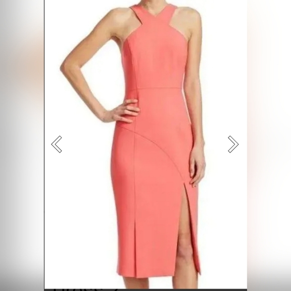 Cinq à Sept Preppy  Melina Halter Cutaway Romantic  Midi Dress 2 - Picture 6 of 16